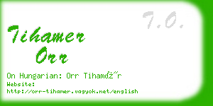 tihamer orr business card